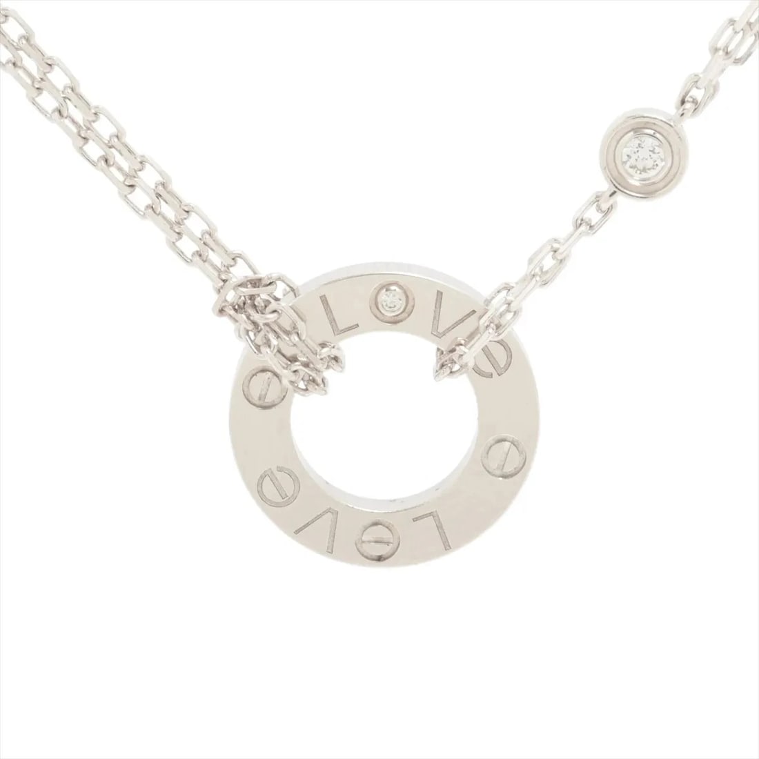 CARTIER LOVE CIRCLE 2P DIAMOND NECKLACE 750(WG): Cartier Love Circle 2P diamond Necklace 750(WG) Brand: Cartier Type: Necklace Material: none Color: 750(WG) Size: Chain length:41 Accessories: None Accessories Notice: When purchasing