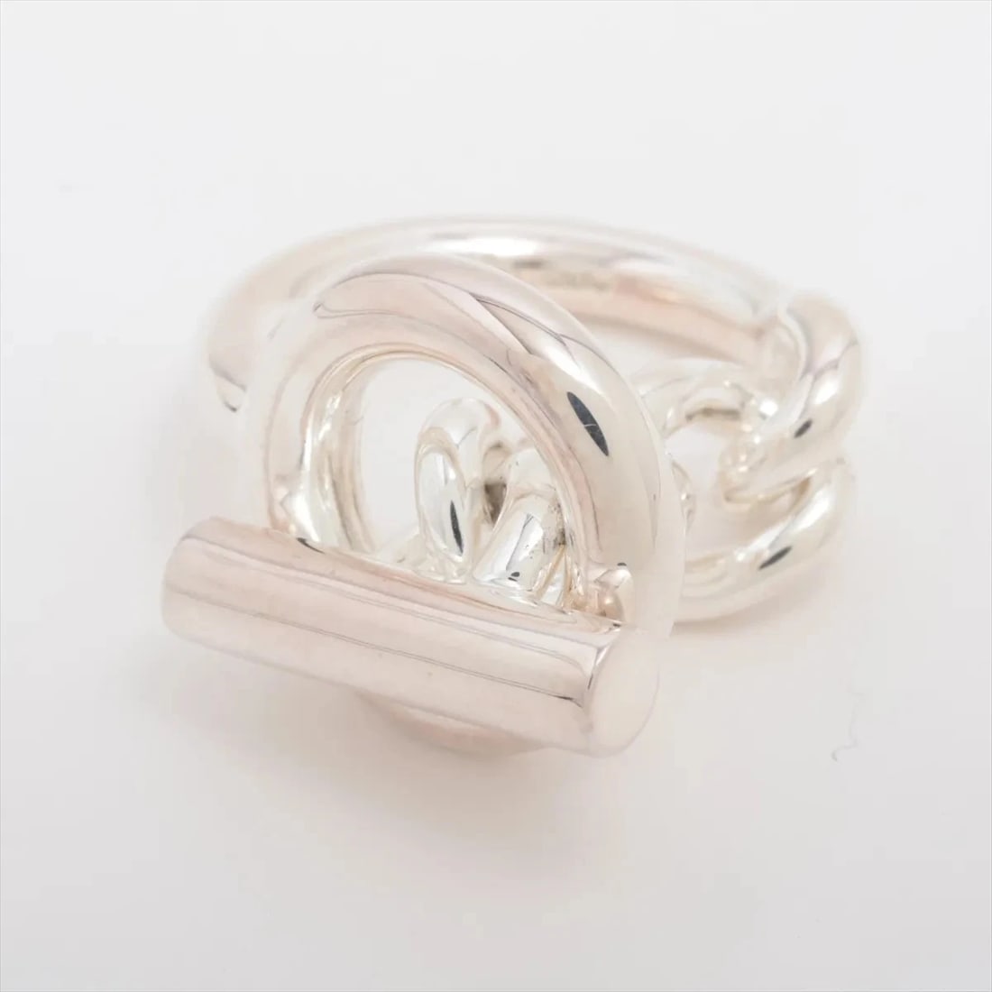 HERMÈS CROISET RING 925 SILVER: Hermès Croiset Ring 925 Silver Brand: Hermès Type: Ring Material: Silver Color: 925 Silver Size: 5.25 US Accessories: None Accessories Notice: When purchasing pre-owned goods, please refer