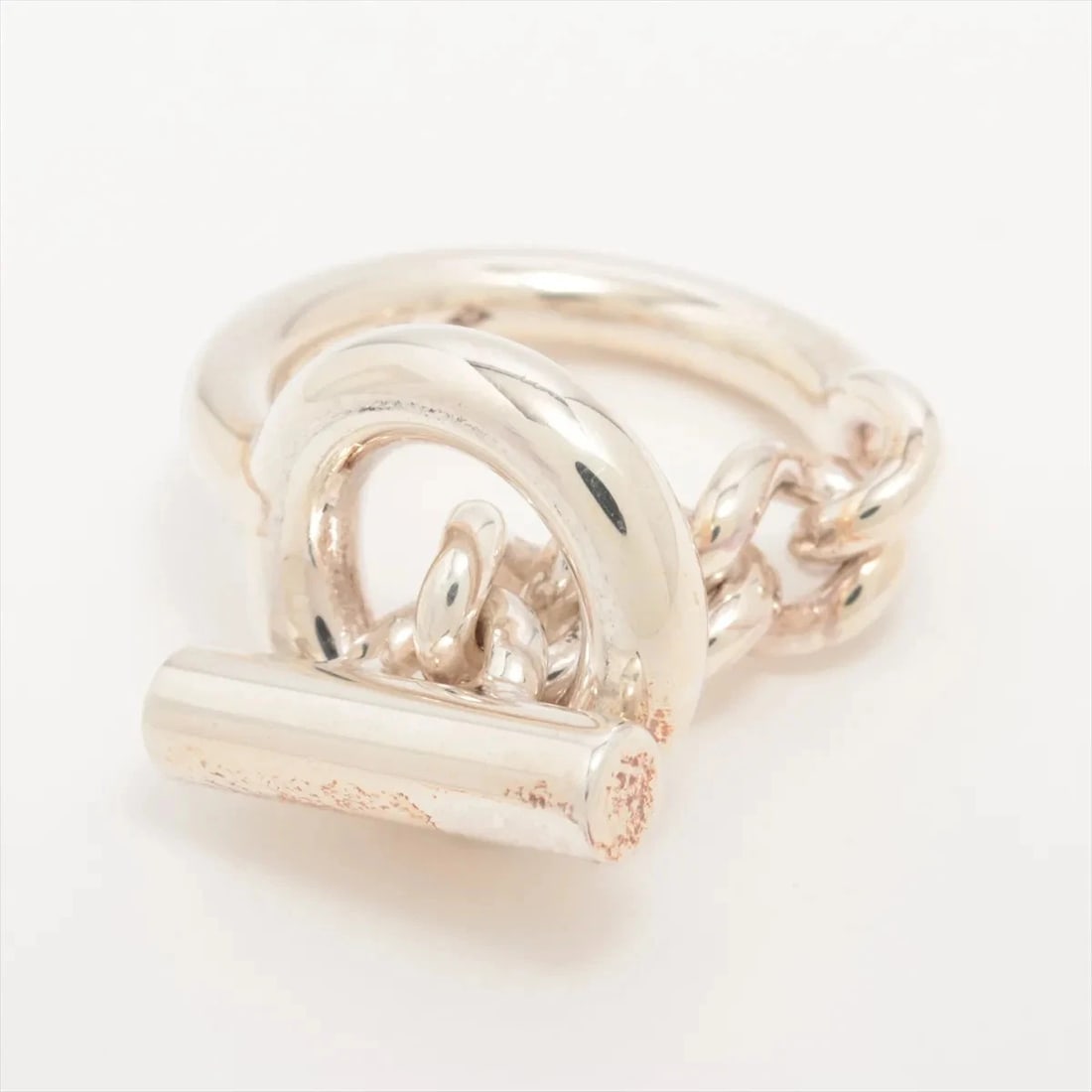 HERMÈS CROISET RING 925 SILVER: Hermès Croiset Ring 925 Silver Brand: Hermès Type: Ring Material: Silver Color: 925 Silver Size: 4 US Accessories: None Accessories Notice: When purchasing pre-owned goods, please refer to