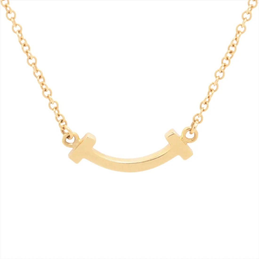 TIFFANY T SMILE MINI NECKLACE 750(YG): Tiffany T Smile Mini Necklace 750(YG) Brand: Tiffany Type: Necklace Material: none Color: 750(YG) Size: Chain length:46.4 Accessories: None Accessories Notice: When purchasing pre-owned