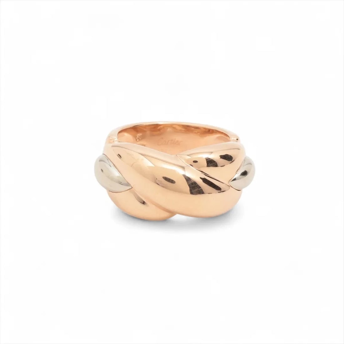 CARTIER RING 750(PG×WG): Cartier Ring 750(PG×WG) Brand: Cartier Type: Ring Material: none Color: 750(PG×WG) Size: 6 - 6.25 US Accessories: None Accessories Notice: When purchasing pre-owned goods, please refer to