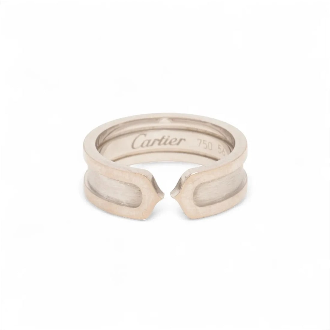 CARTIER C2 RING 750(WG): Cartier C2 Ring 750(WG) Brand: Cartier Type: Ring Material: none Color: 750(WG) Size: 7.5 US Accessories: None Accessories Notice: When purchasing pre-owned goods, please refer to the photos