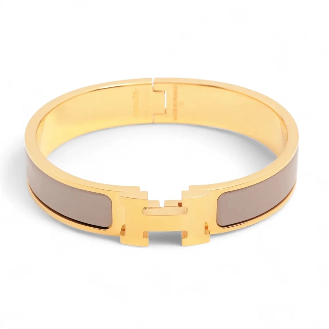 HERMÈS CLICK BANGLE GP MARRON GLACE X GOLD (1 of 5)
