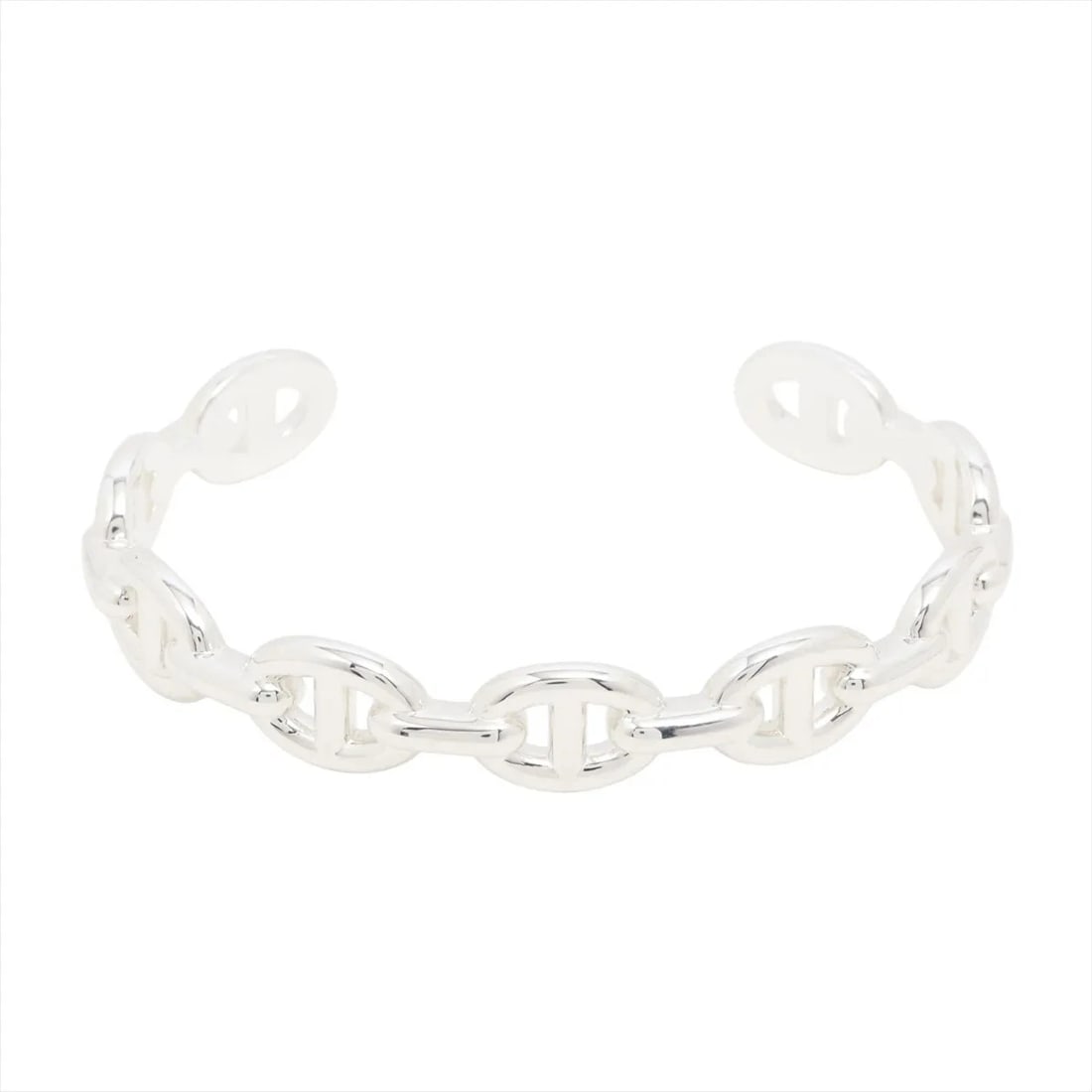 HERMÈS CHAÎNE D'ANCRE ENCHAINEE BANGLE 925 SILVER: Hermès Chaîne d'Ancre Enchainee Bangle 925 Silver Brand: Hermès Type: Bracelet Material: Silver Color: 925 Silver Size: Bracelet length:15 Accessories: None Accessories Notice: When