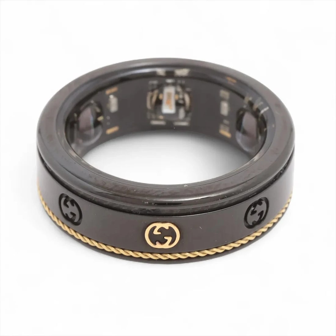 GUCCI X AURA INTERLOCKING G RING TITANIUM BLACK (1 of 2)