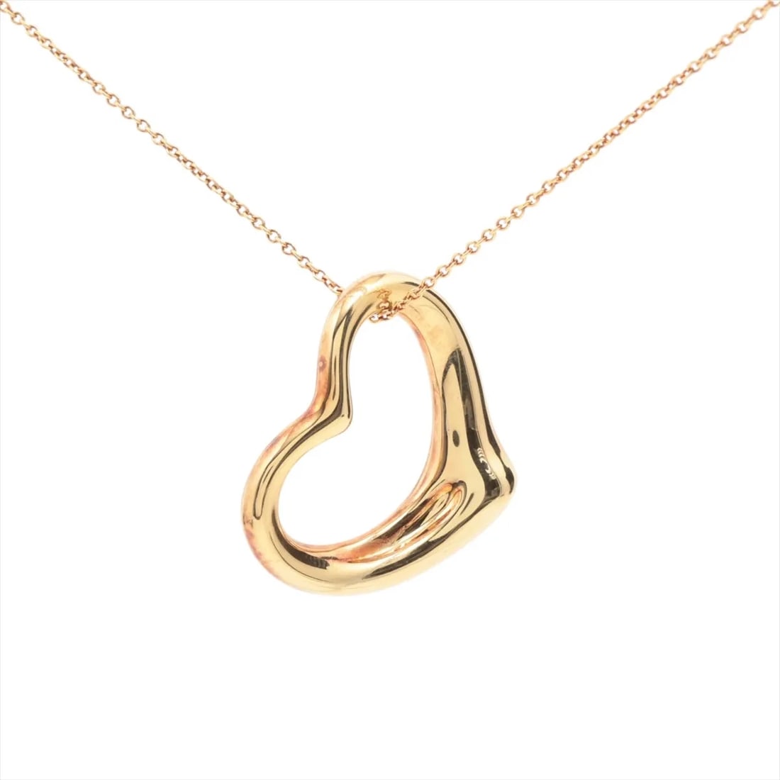 TIFFANY OPEN HEART NECKLACE 750(YG): Tiffany Open Heart Necklace 750(YG) Brand: Tiffany Type: Necklace Material: none Color: 750(YG) Size: Chain length:46.4 Accessories: None Accessories Notice: When purchasing pre-owned goods,