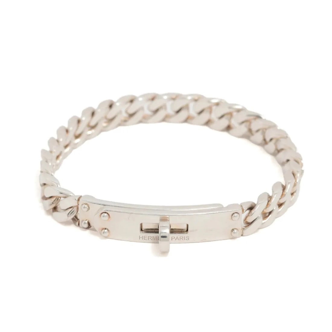 HERMÈS KELLY GOURMETTO BRACELET XS 925 SILVER: Hermès Kelly Gourmetto Bracelet XS 925 Silver Brand: Hermès Type: Bracelet Material: Silver Color: 925 Silver Size: Bracelet length:13 Accessories: None Accessories Notice: When purchasing