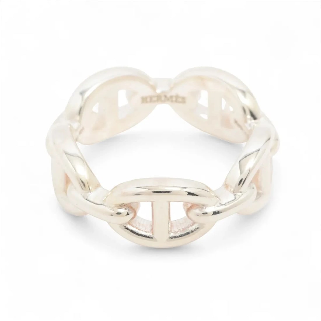 HERMÈS CHAÎNE D'ANCRE ENCHAINEE RING 925 SILVER: Hermès Chaîne d'Ancre Enchainee Ring 925 Silver Brand: Hermès Type: Ring Material: Silver Color: 925 Silver Size: 5.5 - 5.75 US Accessories: None Accessories Notice: When purchasing pre-ow