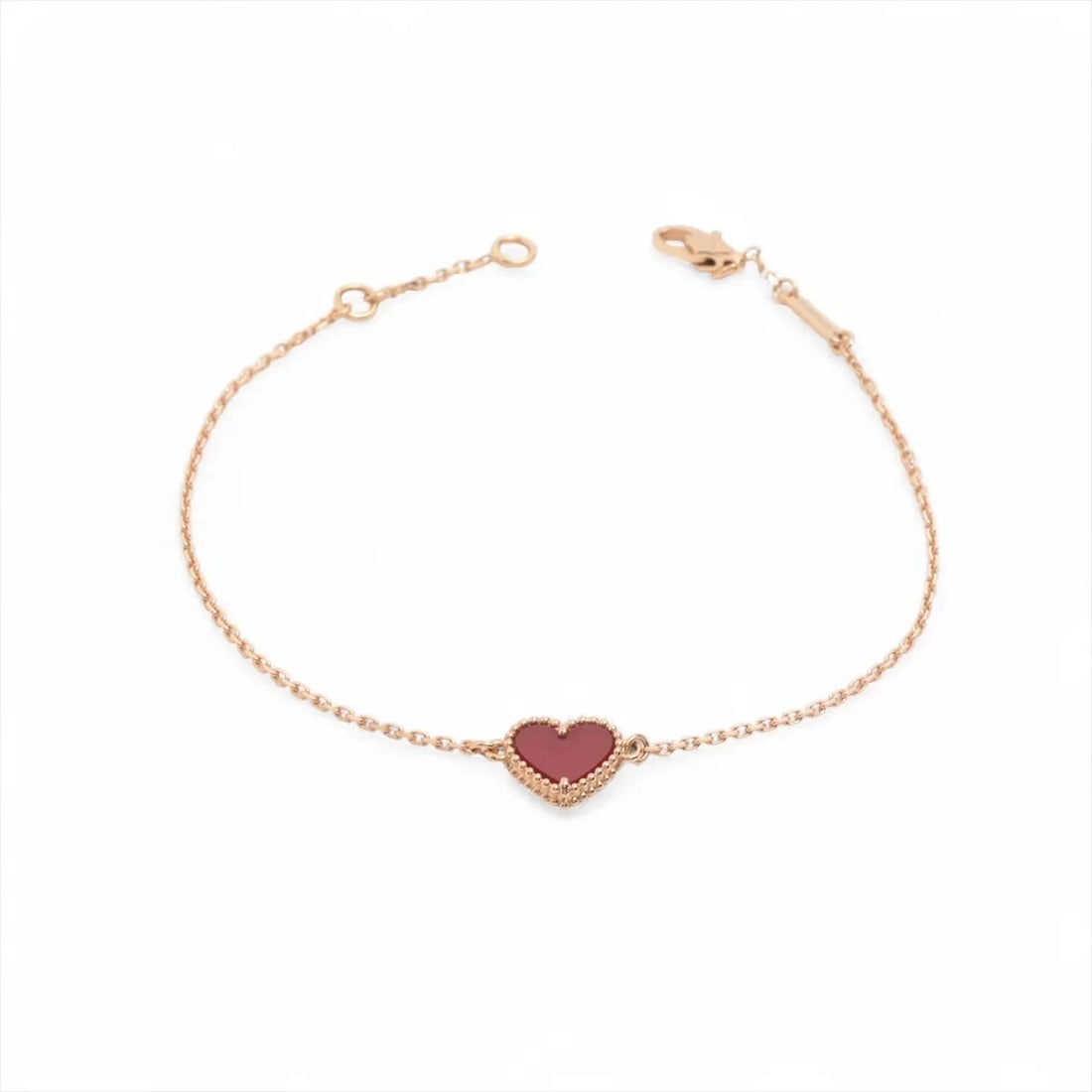 VAN CLEEF & ARPELS SWEET ALHAMBRA HEARTS CARNELIAN BRACELET 750(PG): Van Cleef & Arpels Sweet Alhambra hearts Carnelian Bracelet 750(PG) Brand: Van Cleef & Arpels Type: Bracelet Material: none Color: 750(PG) Size: Bracelet length:17.7 Accessories: None Acce
