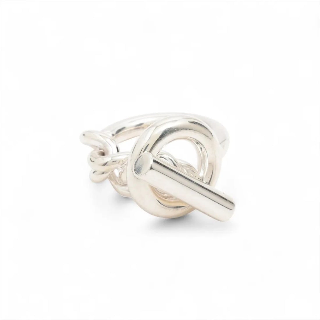 HERMÈS CROISET RING 925 SILVER: Hermès Croiset Ring 925 Silver Brand: Hermès Type: Ring Material: Silver Color: 925 Silver Size: 4.5 US Accessories: None Accessories Notice: When purchasing pre-owned goods, please refer