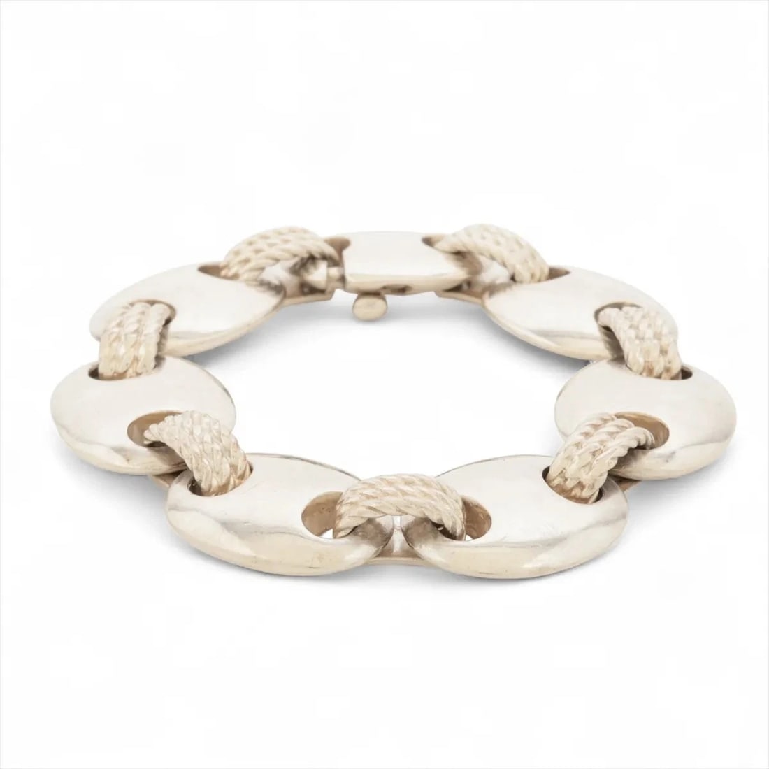 HERMÈS CHEROY BRACELET 7 FRAMES 925 SILVER: Hermès Cheroy Bracelet 7 frames 925 Silver Brand: Hermès Type: Bracelet Material: Silver Color: 925 Silver Size: Bracelet length:16 Accessories: None Accessories Notice: When purchasing pr