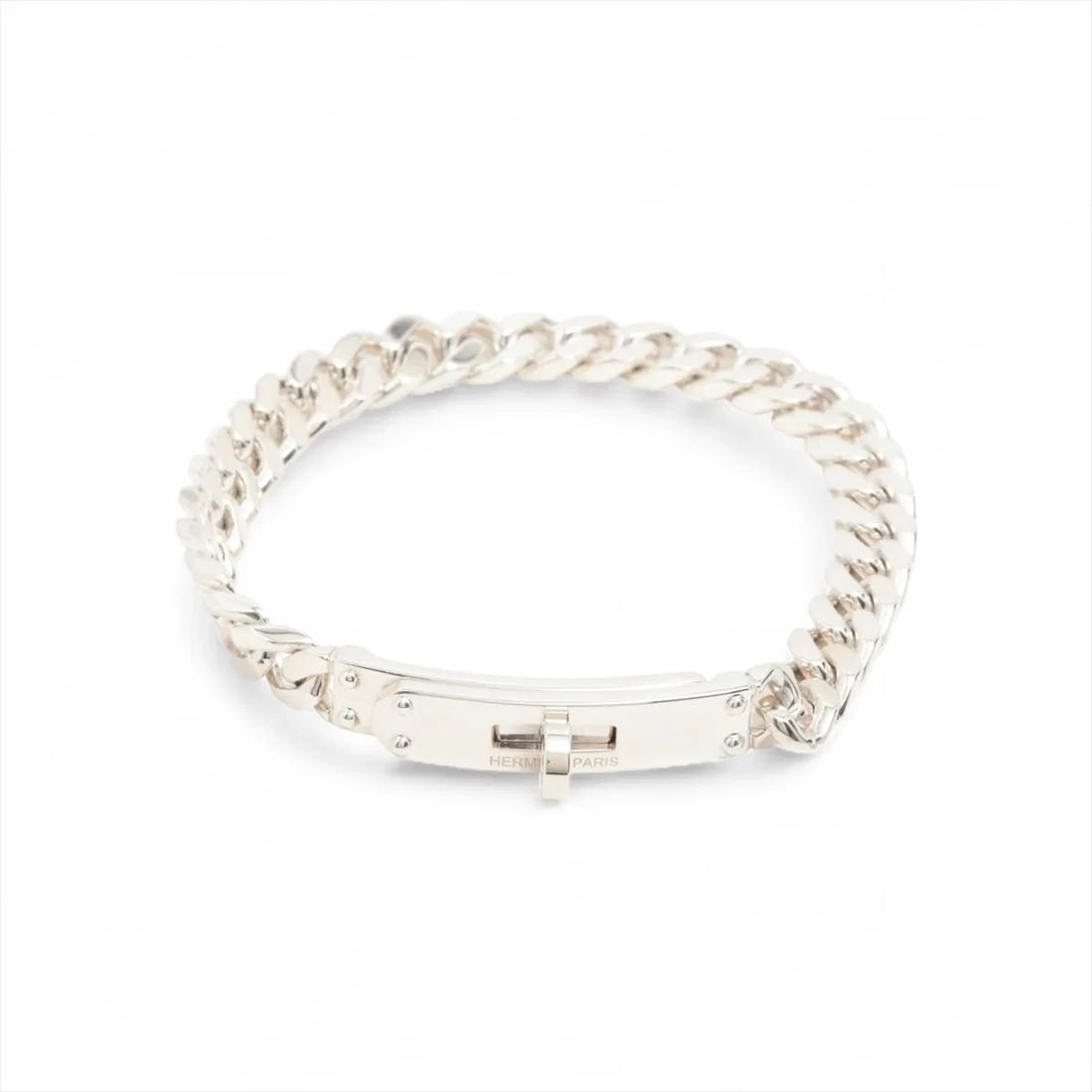 HERMÈS KELLY GRUMMET TPM BRACELET SILVER: Hermès Kelly Grummet TPM Bracelet Silver Brand: Hermès Type: Bracelet Material: Silver Color: 925 Silver Size: Bracelet length:15.5 Accessories: None Accessories Notice: When purchasing pr