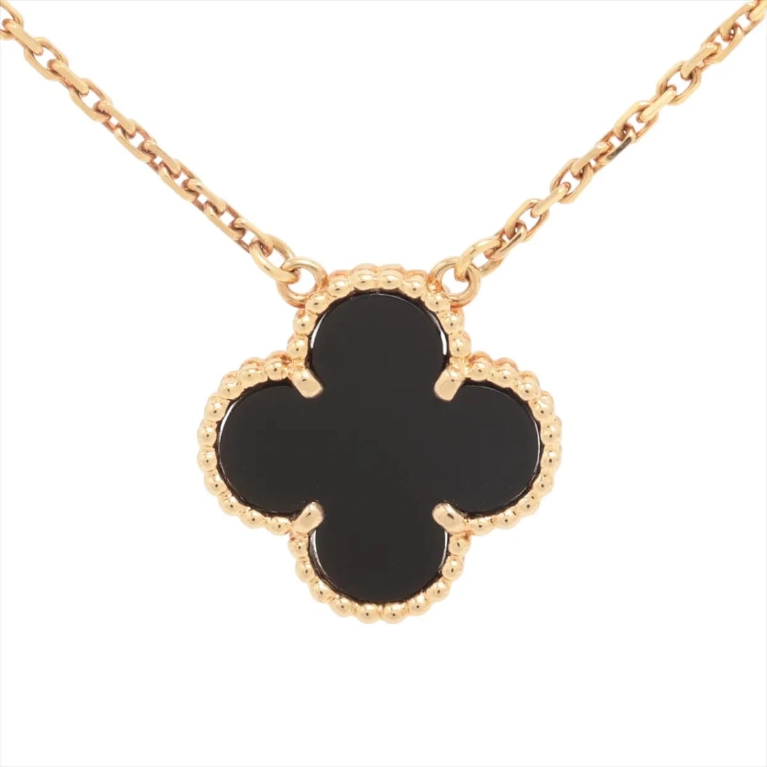 VAN CLEEF & ARPELS VINTAGE ALHAMBRA ONYX NECKLACE 750(YG): Van Cleef & Arpels Vintage Alhambra Onyx Necklace 750(YG) Brand: Van Cleef & Arpels Type: Necklace Material: none Color: 750(YG) Size: Chain length:46.7 Accessories: None Accessories Notice: