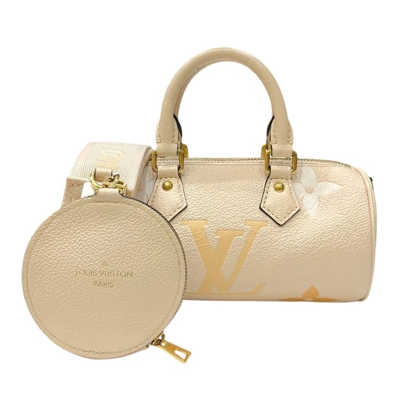 LOUIS VUITTON PAPILLON BB SHOULDER BAG: LOUIS VUITTON Papillon BB Shoulder Bag Brand: LOUIS VUITTON Type: Shoulder Bag Material: Monogram anplant leather Color: Cream Saffron Size: W7.9 x H3.9x D3.9inch Shoulder:0.0inch Accessories: No