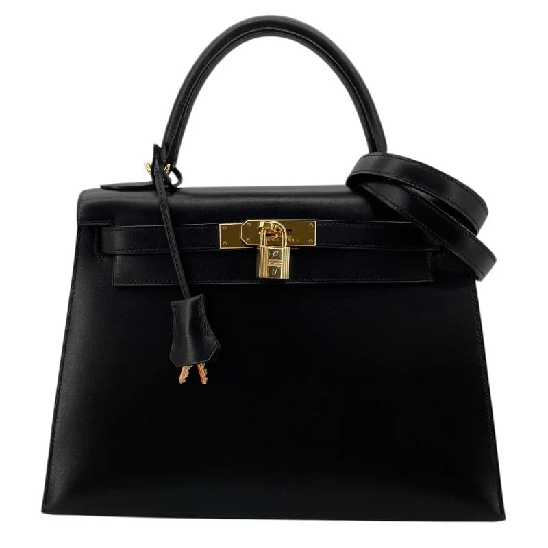 HERMES KELLY 28 OUTER SEWING SHOULDER BAG: HERMES Kelly 28 outer sewing Shoulder Bag Brand: HERMES Type: Shoulder Bag Material: Box scarf Color: GDHardware Size: W11.0 x H8.3x D4.3inch Shoulder:35.0inch Accessories: None Accessorie