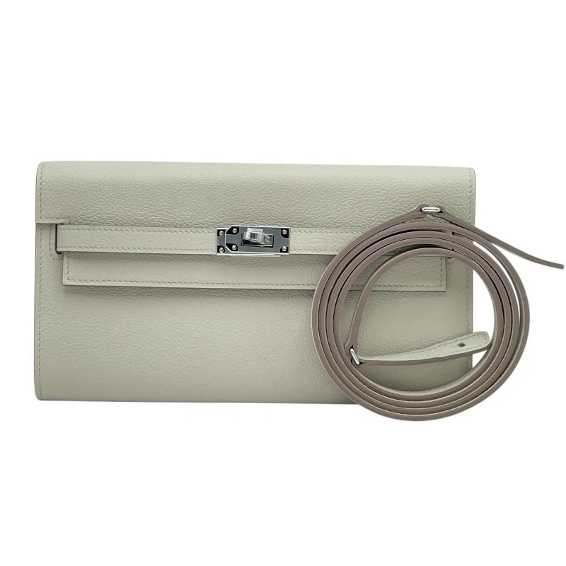 HERMES KELLY TO GO SHOULDER BAG: HERMES Kelly to go Shoulder Bag Brand: HERMES Type: Shoulder Bag Material: Evercolor Color: White SVHardware Size: W8.1 x H4.7x D1.2inch Shoulder:47.2inch Accessories: None Accessories Not