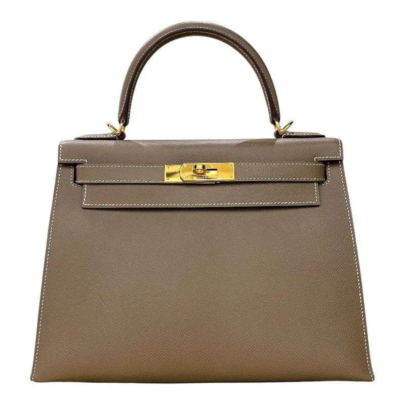 HERMES KELLY 28 OUTER SEWING HANDBAG: HERMES Kelly 28 outer sewing Handbag Brand: HERMES Type: Handbag Material: Epsom Color: Etup Gold Hardware Size: W11.4 x H8.3x D4.3inch Shoulder:35.8inch Accessories: None Accessories Notice: