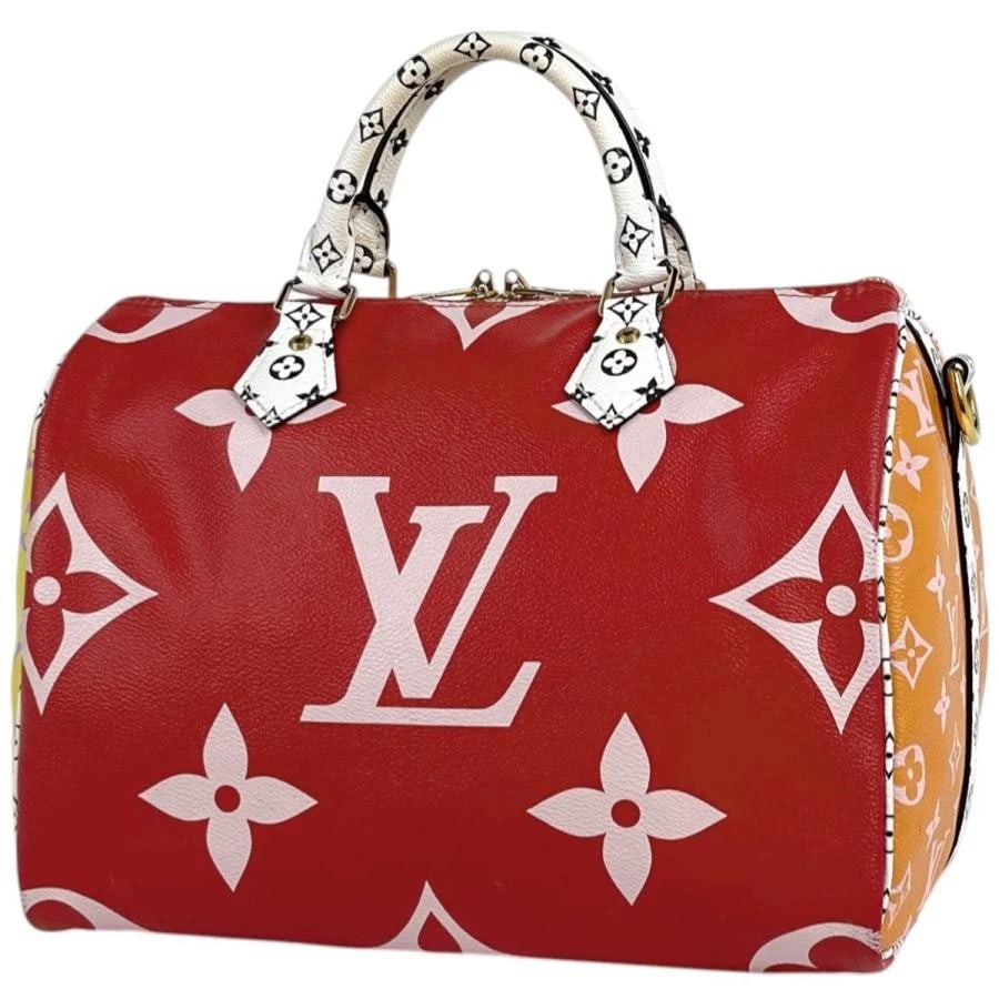LOUIS VUITTON SPEEDY BANDOULIERE 30 BICOLOR HANDBAG SHOULDER BAG: Louis Vuitton Speedy Bandouliere 30 Bicolor Handbag Shoulder Bag Brand: Louis Vuitton Type: Shoulder Bag Material: Exterior MaterialMonogram Giant Color: Exterior Color Rouge Pink Size: