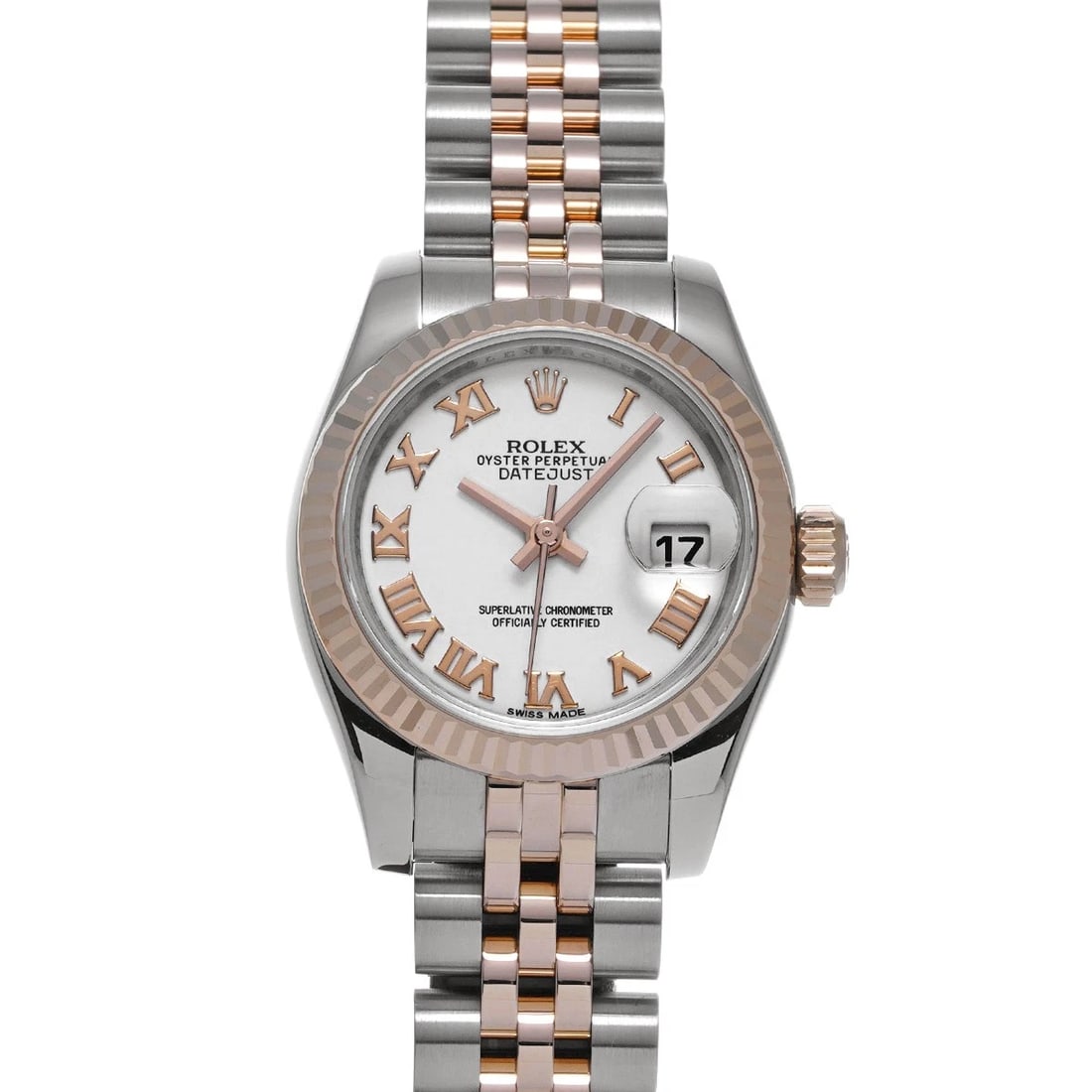 ROLEX DATEJUST WHITE WATCH: ROLEX Datejust white WATCH Brand: ROLEX Type: Wristwatch Material: Band Material Stainless steel/Everrose gold, Case Material Stainless steel Color: Dial Color white Size: Case H/about 26mm W/abou