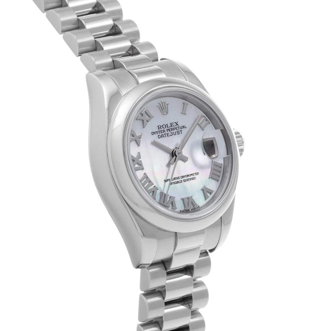 ROLEX DATEJUST WHITE SHELL WATCH - 3