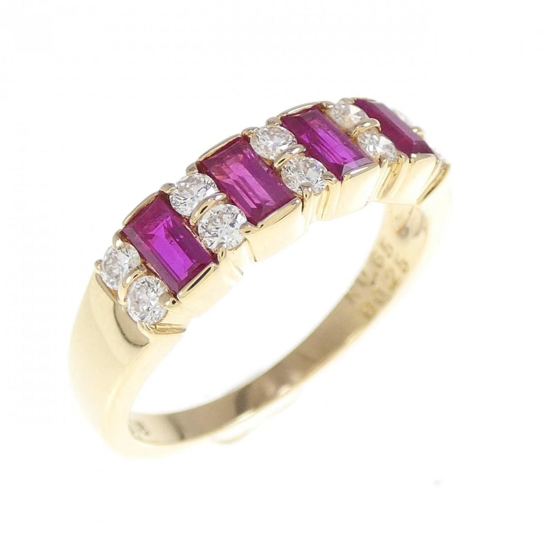 MIKIMOTO RUBY RING: MIKIMOTO Ruby Ring Brand: MIKIMOTO Type: Ring Material: K18 Yellow Gold Main Stone Ruby Color: Yellow Gold Size: 5.5 (US size) Accessories: None Accessories Notice: When purchasing pre-own