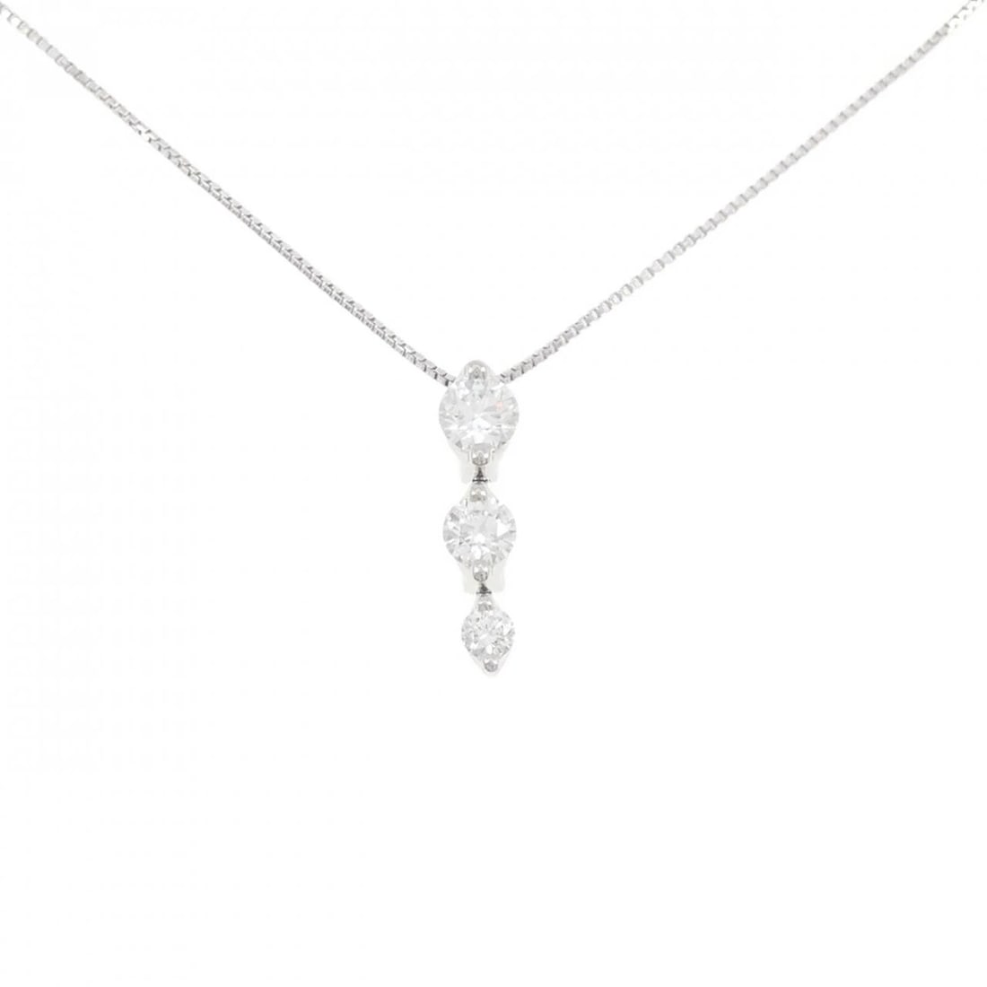 TASAKI DIAMOND NECKLACE: TASAKI Diamond Necklace Brand: TASAKI Type: Necklace Material: Platinum 900 Platinum 850 Main Stone Natural Color: Platinum Size: 45cm ActualSize Pendant top H x W: 17.9mmx4.4mm Chain Max. W: