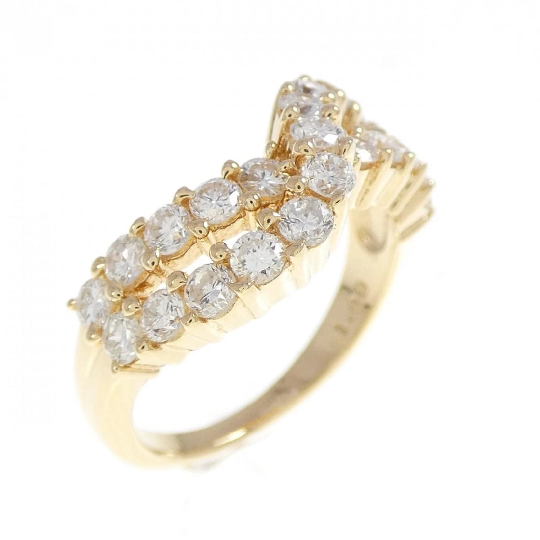TASAKI DIAMOND RING: TASAKI Diamond Ring Brand: TASAKI Type: Ring Material: K18 Yellow Gold Main Stone Natural Color: Yellow Gold Size: 5 (US size) Accessories: None Accessories Notice: When purchasing pre-owned