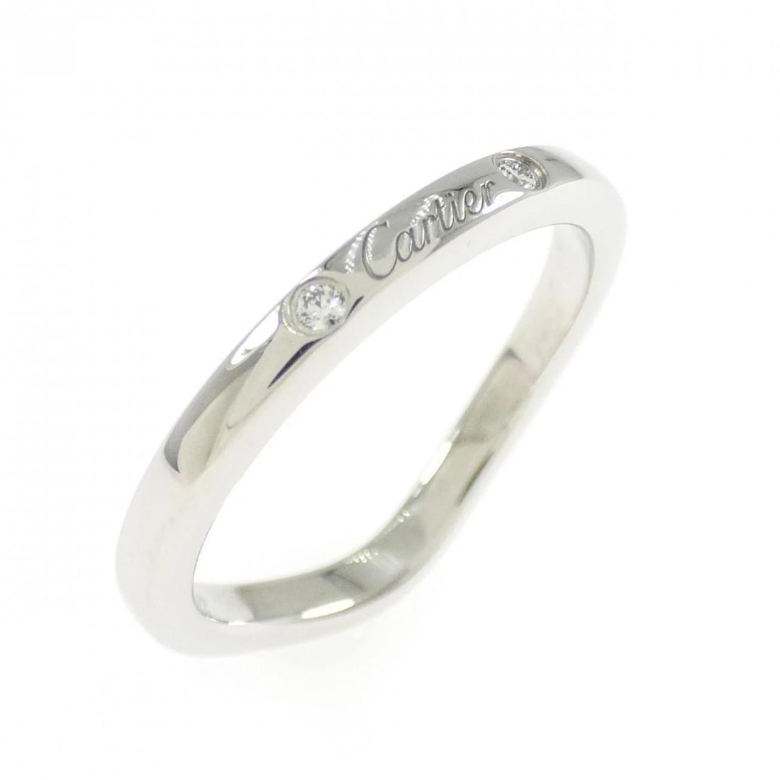 CARTIER BALLERINA 3P RING: Cartier Ballerina 3P Ring Brand: Cartier Type: Ring Material: Platinum 950 Main Stone Natural Color: Platinum Size: 3.5 (US size) Accessories: None Accessories Notice: When purchasing