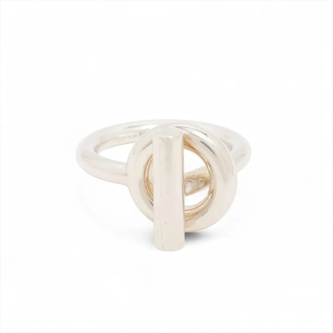 HERMÈS ECHAPÉ PM RING SILVER: Hermès Echapé PM Ring Silver Brand: Hermès Type: Ring Material: Silver Color: 925 Silver Size: 7.75 - 8 US Accessories: None Accessories Notice: When purchasing pre-owned goods, please ref