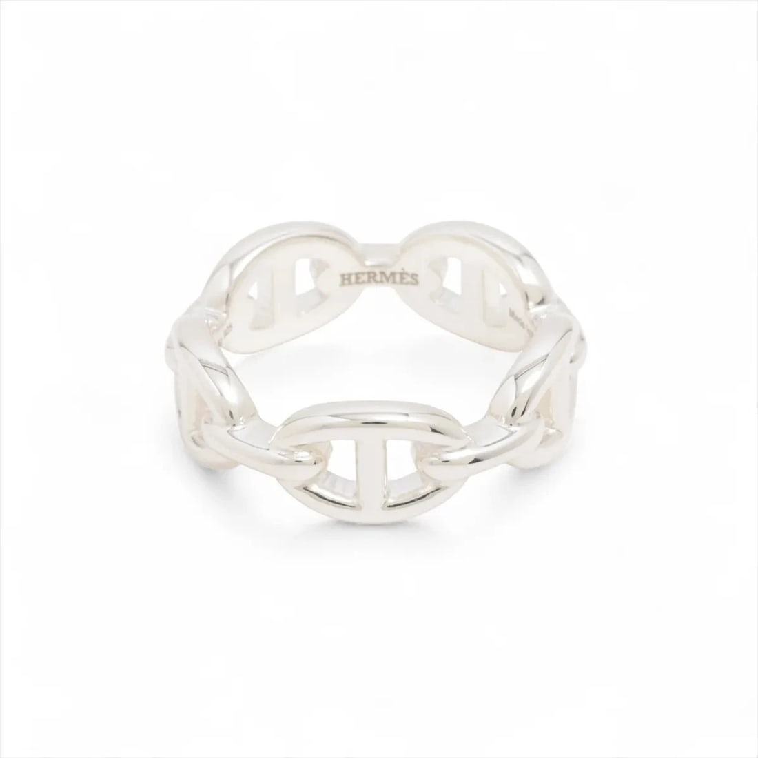 HERMÈS CHAÎNE D'ANCRE ENCHAINEE RING SILVER: Hermès Chaîne d'Ancre Enchainee Ring Silver Brand: Hermès Type: Ring Material: Silver Color: 925 Silver Size: 6.75 - 7 US Accessories: None Accessories Notice: When purchasing pre-owned