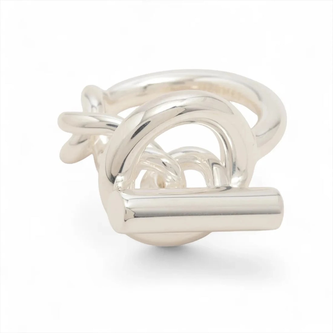 HERMÈS CROISETTE PM RING SILVER: Hermès Croisette PM Ring Silver Brand: Hermès Type: Ring Material: Silver Color: 925 Silver Size: 5.5 - 5.75 US Accessories: None Accessories Notice: When purchasing pre-owned goods, pleas