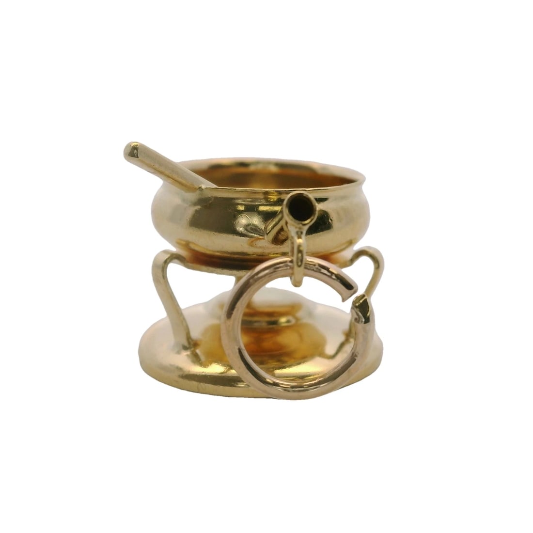 VINTAGE SOLID 18KT 750 YELLOW GOLD DANGLE CHARM - 3