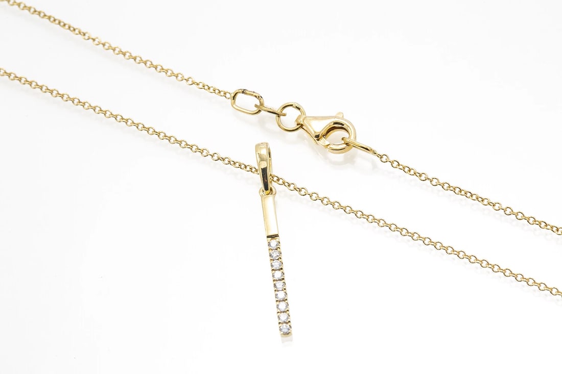 BONY LEVY DIAMOND LINE PENDANT CHARM NECKLACE 18K 750 WHITE GOLD (1 of 2)