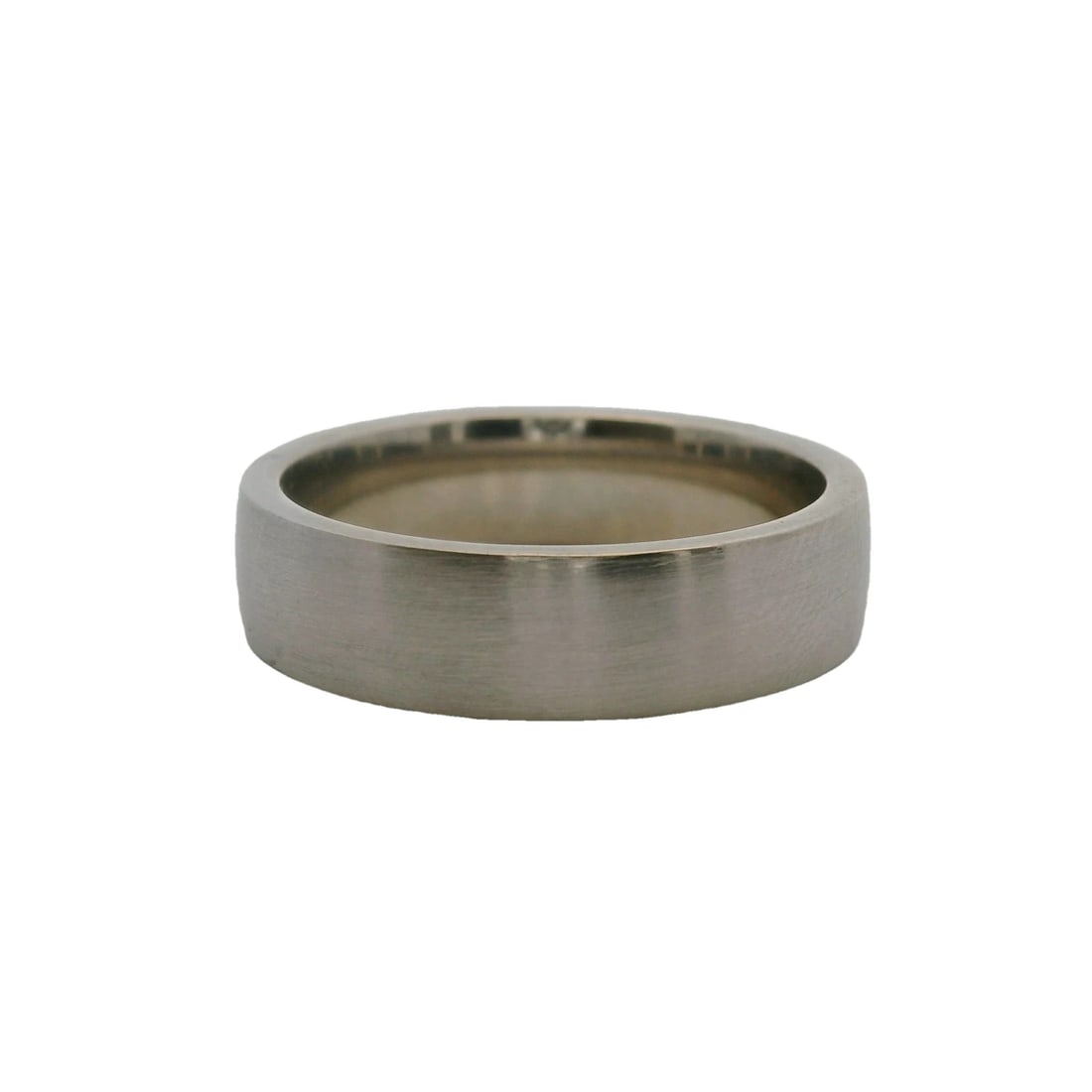 BLUE NILE MEN'S 14KT WHITE GOLD BRUSHED BAND RING (1 of 3)