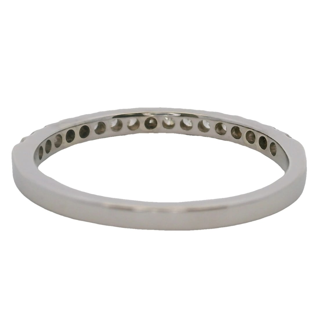 SOLID 14KT WHITE GOLD AND DIAMOND STACKABLE WEDDING BAND RING - 4