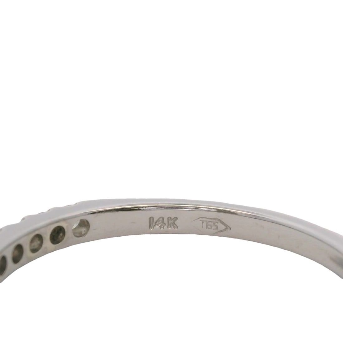 SOLID 14KT WHITE GOLD AND DIAMOND STACKABLE WEDDING BAND RING - 5