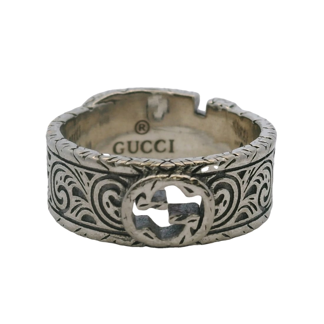 GUCCI GARDEN 925 STERLING SILVER INTERLOCKING G SWIRL RING (1 of 5)