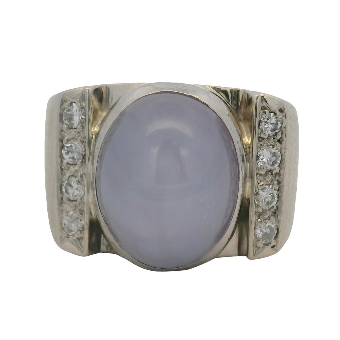 VINTAGE MID-CENTURY LAVENDER STAR SAPPHIRE DIAMOND BAND RING (1 of 5)