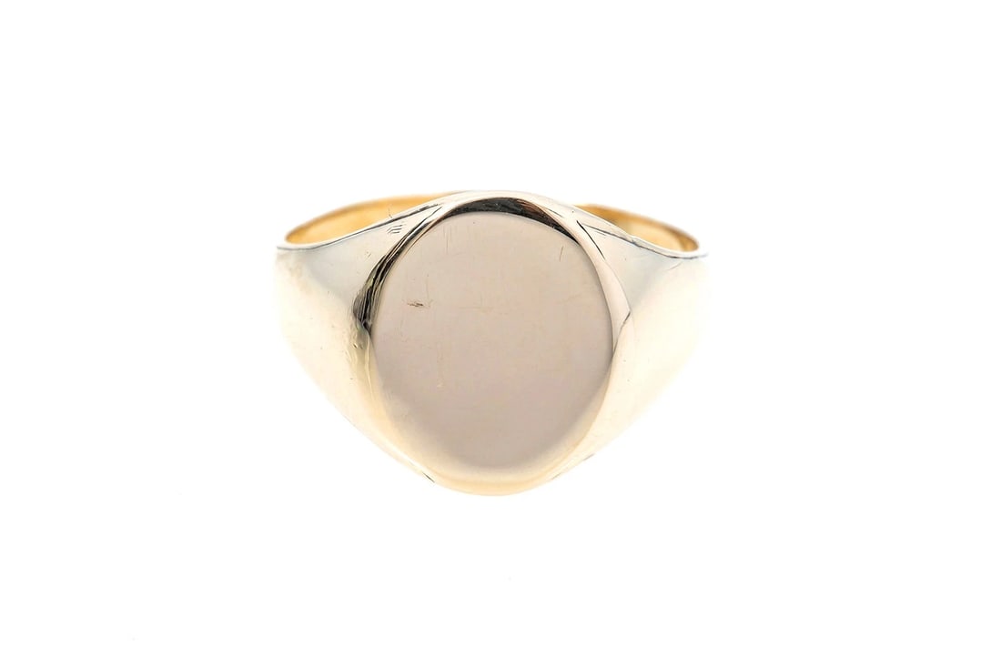VINTAGE BLANK SIGNET 14K YELLOW GOLD RING (1 of 4)