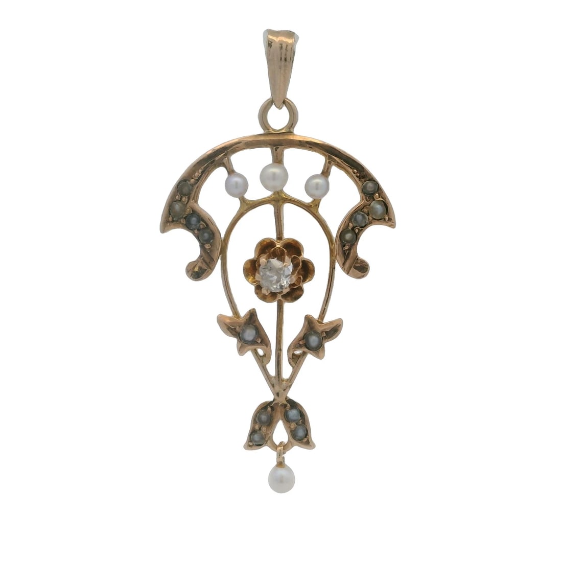 ANTIQUE VICTORIAN 10KT YELLOW GOLD LAVALIERE PENDANT (1 of 4)