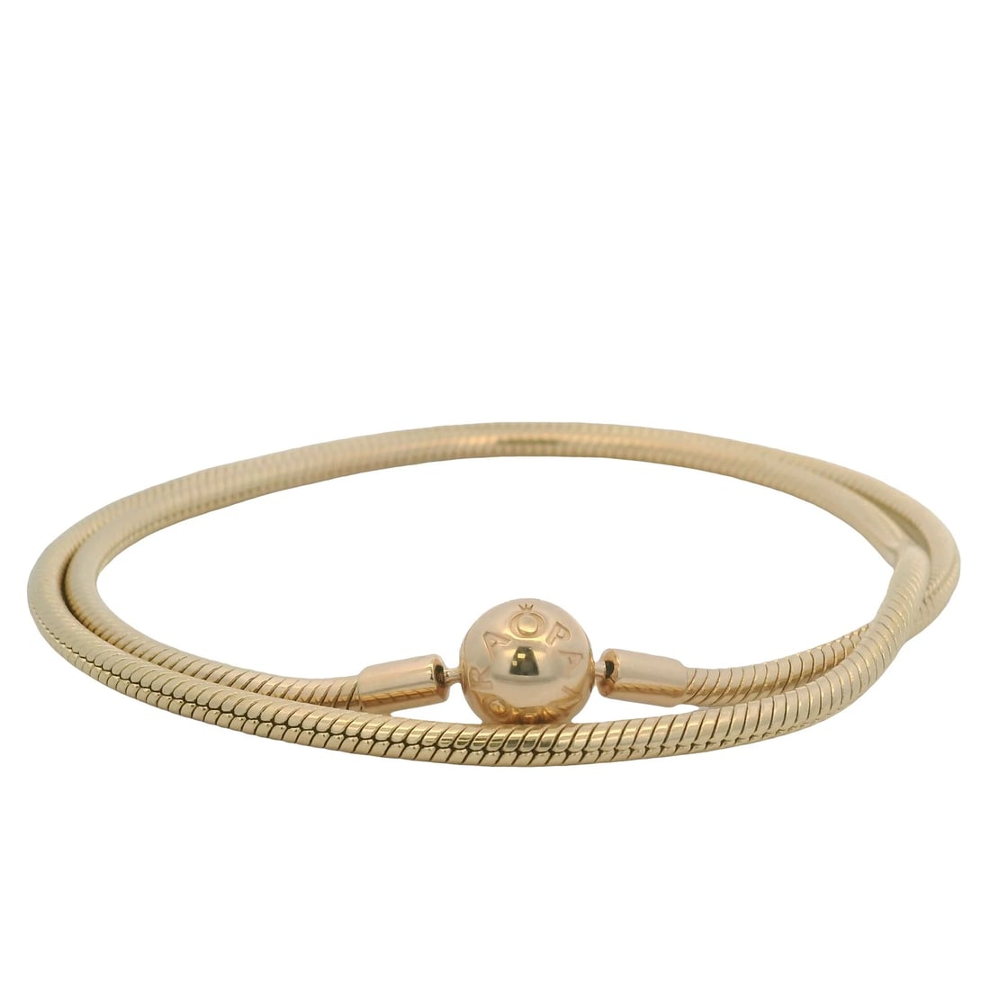 PANDORA MOMENTS 14KT YELLOW GOLD SNAKE CHAIN NECKLACE (1 of 6)