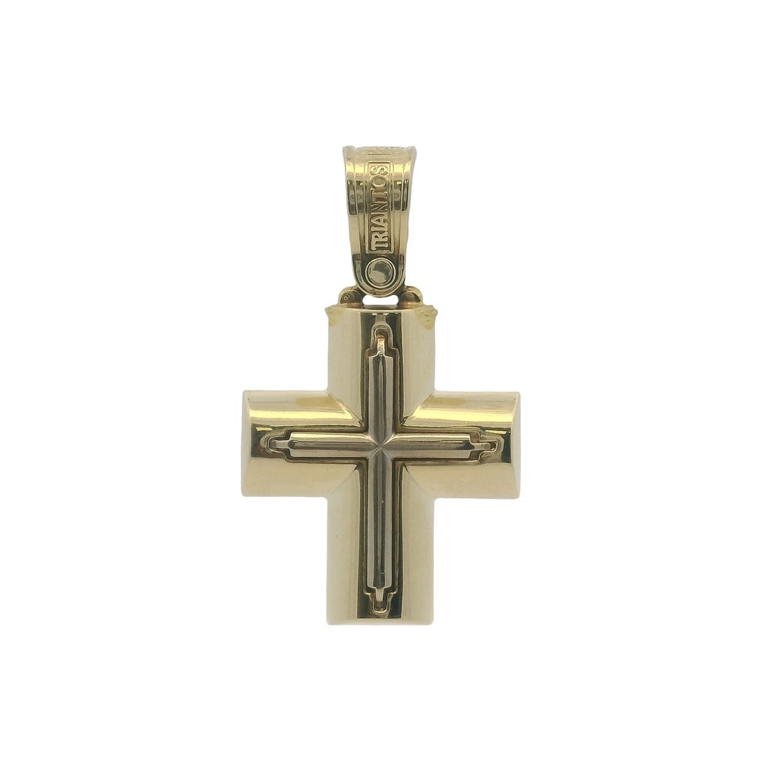 TRIANTOS SOLID 14KT YELLOW AND WHITE GOLD NECKLACE PENDANT (1 of 4)