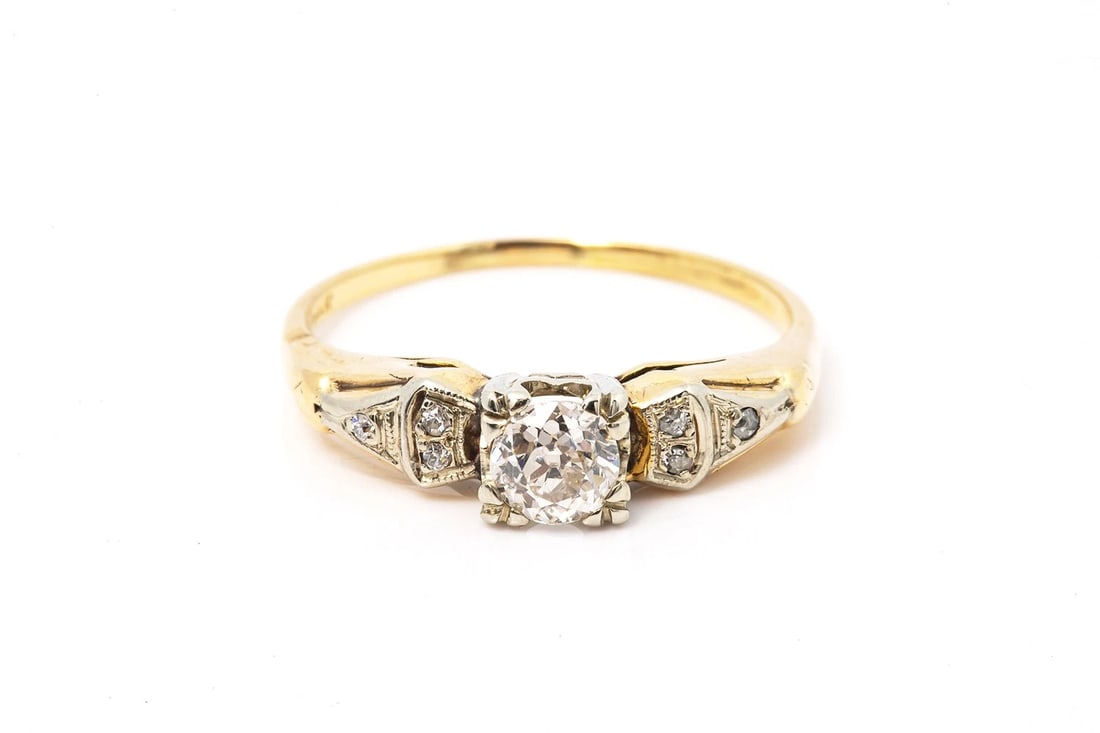 ANTIQUE EDWARDIAN DIAMOND SOLITAIRE WEDDING RING 1 (1 of 5)
