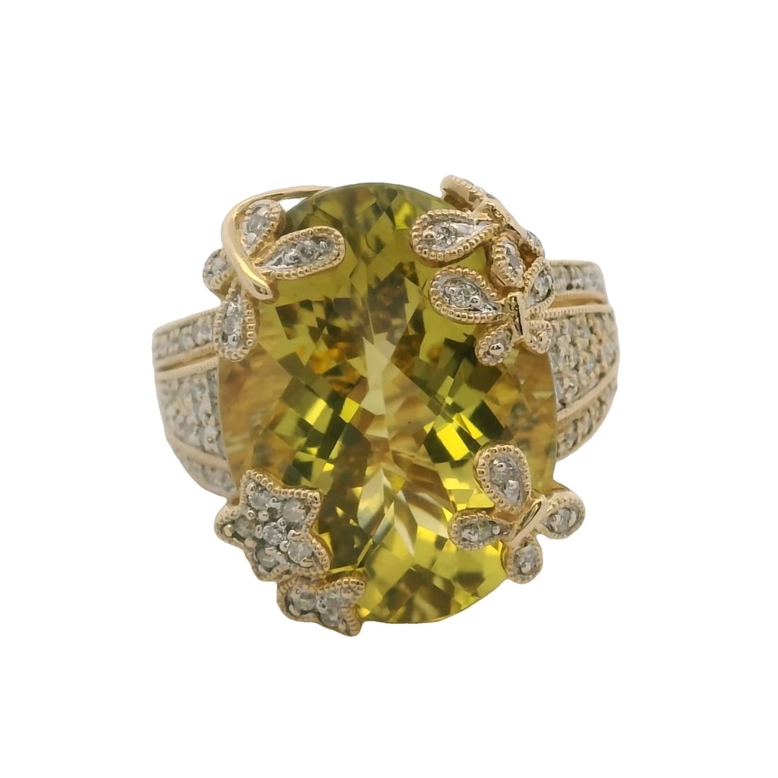VINTAGE LEVIAN 14KT YELLOW GOLD DIAMONDS RING: Vintage LeVian 14kt Yellow Gold Diamonds Ring Brand: LeVian Type: Ring Material: Yellow Color: Yellow Gold 14k Size: 7 US Accessories: None Accessories Notice: When purchasing pre-owned