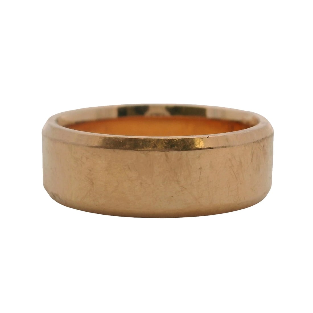 SOLID 14KT ROSE GOLD BEVELED STACKABLE WEDDING BAND RING - 3