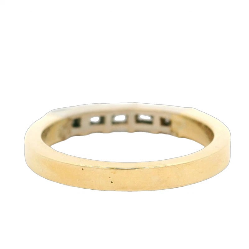 STRAIGHT BAUGETTE TWO TONE STACKABLE WEDDING BAND RING - 5