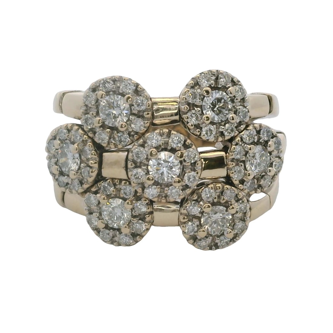 SONIA B SOLID 14KT WHITE GOLD AND DIAMOND CLUSTER FLEX RING (1 of 5)
