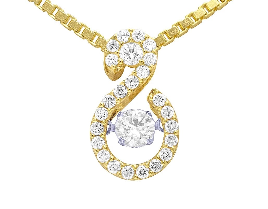 10K YELLOW GOLD DANCING REAL DIAMOND SWAN PENDANT: 10k Yellow Gold Dancing Real Diamond Swan Pendant Brand: None Type: Necklace Material: Metal Yellow Gold Main Stone Natural Color: Yellow Gold Size: Dimension 0.6" Accessories: None Access