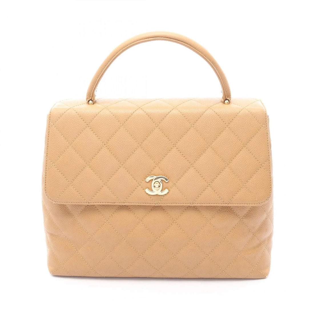 CHANEL MATELASSÉ HANDBAG CAVIAR LEATHER BEIGE GOLD HANDBAG (1 of 10)
