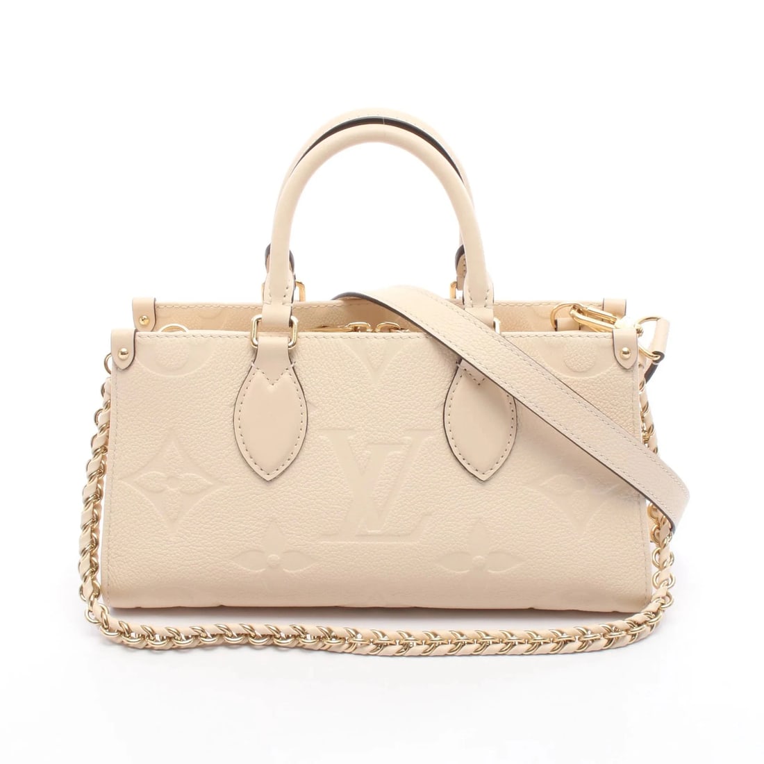 LOUIS VUITTON ONTHEGO EW MONOGRAM EMPREINTE CRÈME HANDBAG HANDBAG: LOUIS VUITTON OnTheGo EW Monogram Empreinte Crème Handbag Handbag Brand: LOUIS VUITTON Type: Handbag Material: Exterior MaterialLeather Color: Exterior Color Ivory Size: Dimensions: WWidth (top):